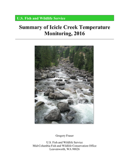 Summary of Icicle Creek Temperature Monitoring, 2016 ______