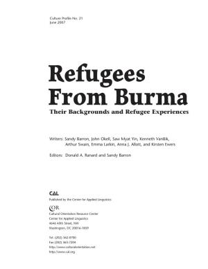 Refugees from Burma Acknowledgments
