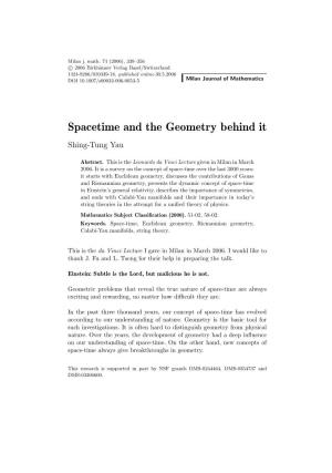 Spacetime and the Geometry Behind It Shing-Tung Yau