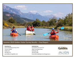 Summer 2019 Golden Visitor Survey Results – Final Report