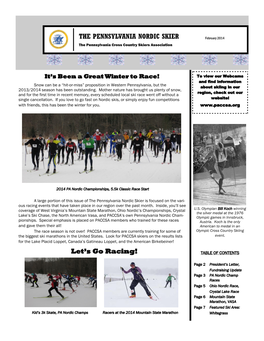THE PENNSYLVANIA NORDIC SKIER February 2014 the Pennsylvania Cross Country Skiers Association