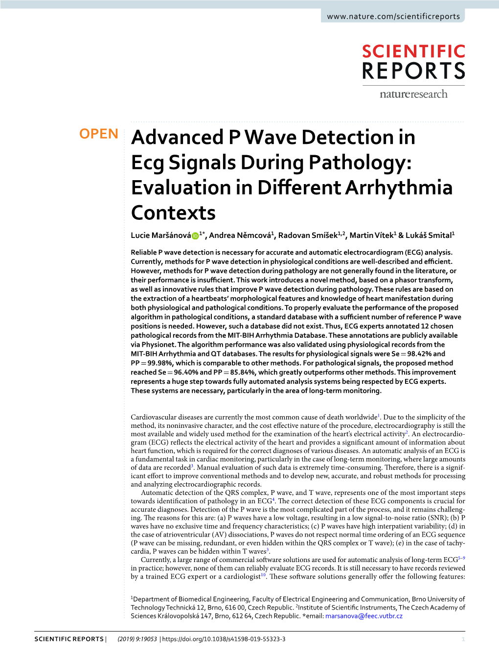 Advanced P Wave Detection in Ecg Signals During Pathology