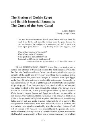 The Fiction of Gothic Egypt and British Imperial Paranoia: the Curse of the Suez Canal