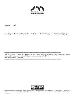 Juliette Trichet Philology in Tolkien's Work : the Creation of a Myth