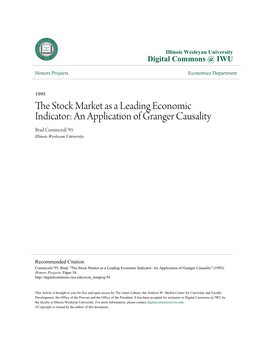 The Stock Market As a Leading Economic Indicator: an Application of Granger Causality" (1995)