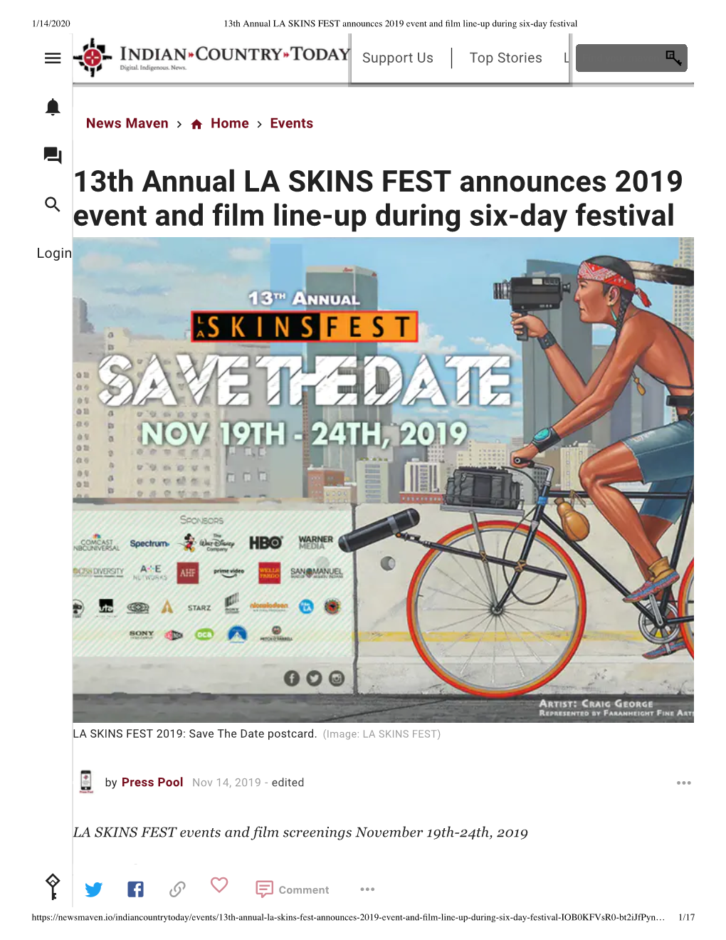 13Th Annual LA SKINS FEST Announces 2019 Event and Film Line-Up During Six-Day Festival