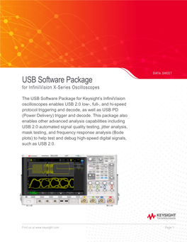 USB Software Package for Infiniivision X-Series Oscilloscopes