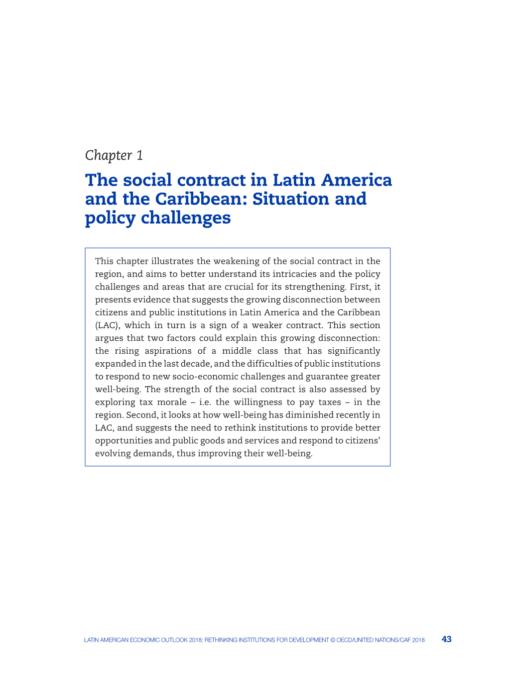 The Social Contract in Latin America and the Caribbean: Situation and Policy Challenges