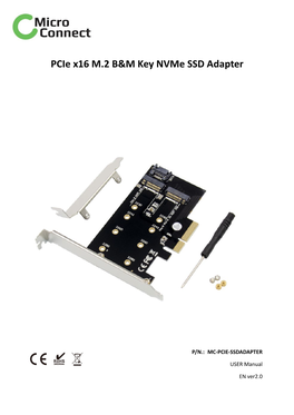 Pcie X16 M.2 B&M Key Nvme SSD Adapter