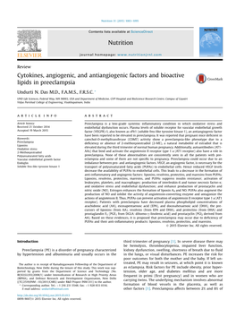 Cytokines, Angiogenic, and Antiangiogenic Factors and Bioactive Lipids in Preeclampsia