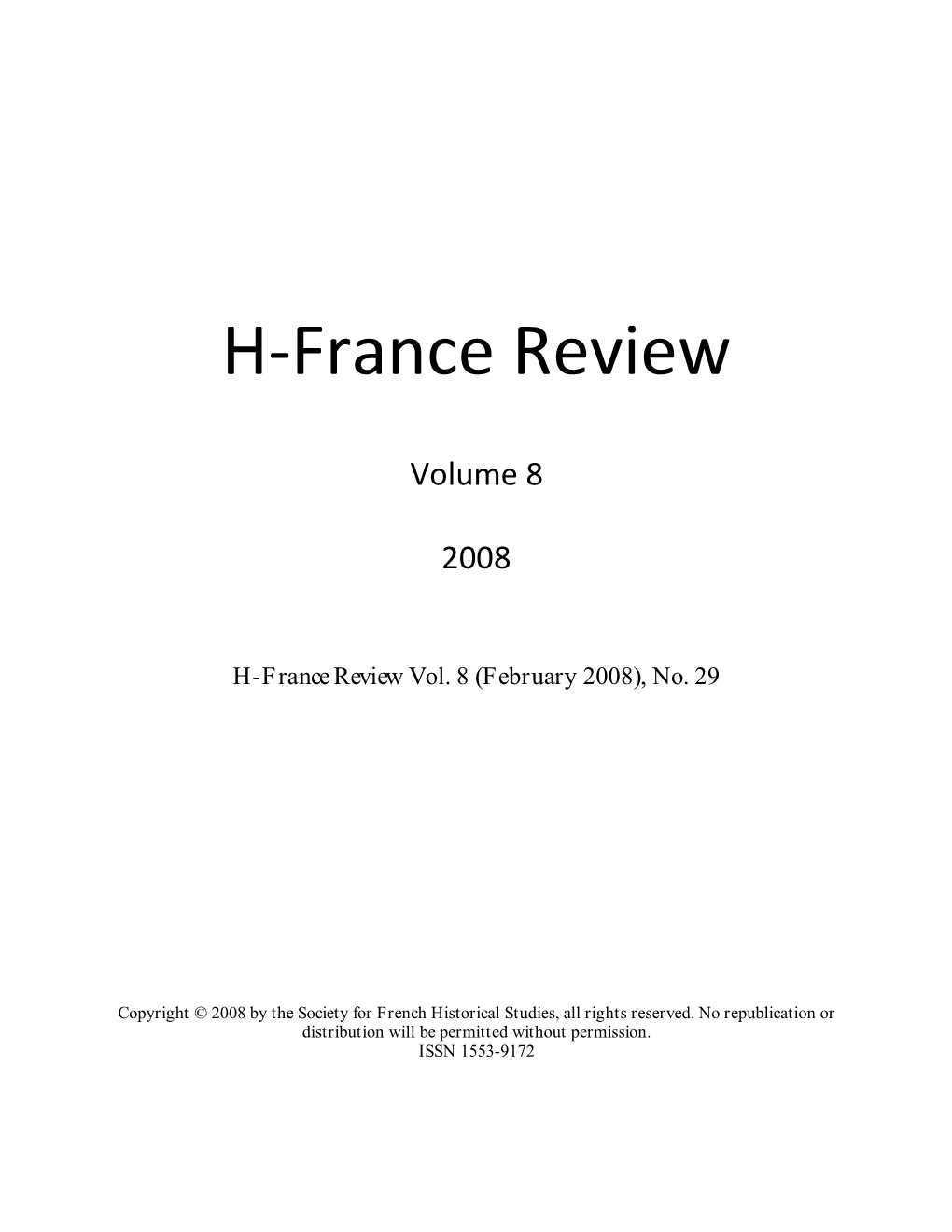 H-France Review