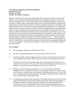 Revelation 16:1-21 February 22, 2009 the Rev