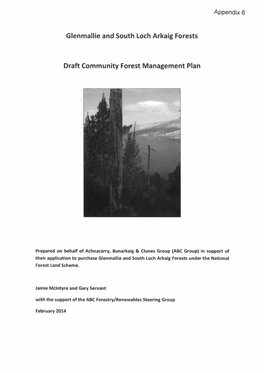 Glenmallie and South Loch Arkaig Forests Draft Community Forest