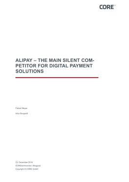Alipay – the Main Silent Com- Petitor for Digital Payment Solutions