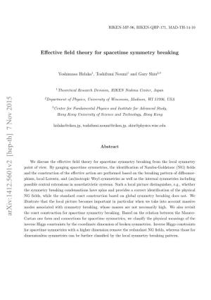 Effective Field Theory for Spacetime Symmetry Breaking