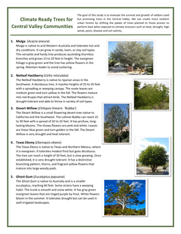 Climate Ready Trees for Central Valley Communities