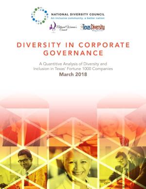 Diversity in Corporate Governance