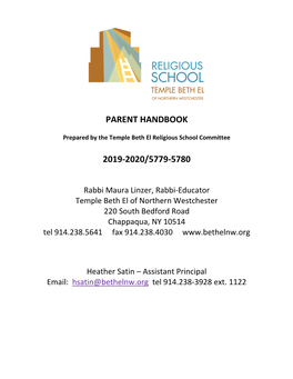 Parent Handbook 2019-2020/5779-5780