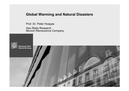 Global Warming and Natural Disasters