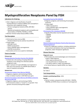 Myeloproliferative Neoplasms Panel by FISH