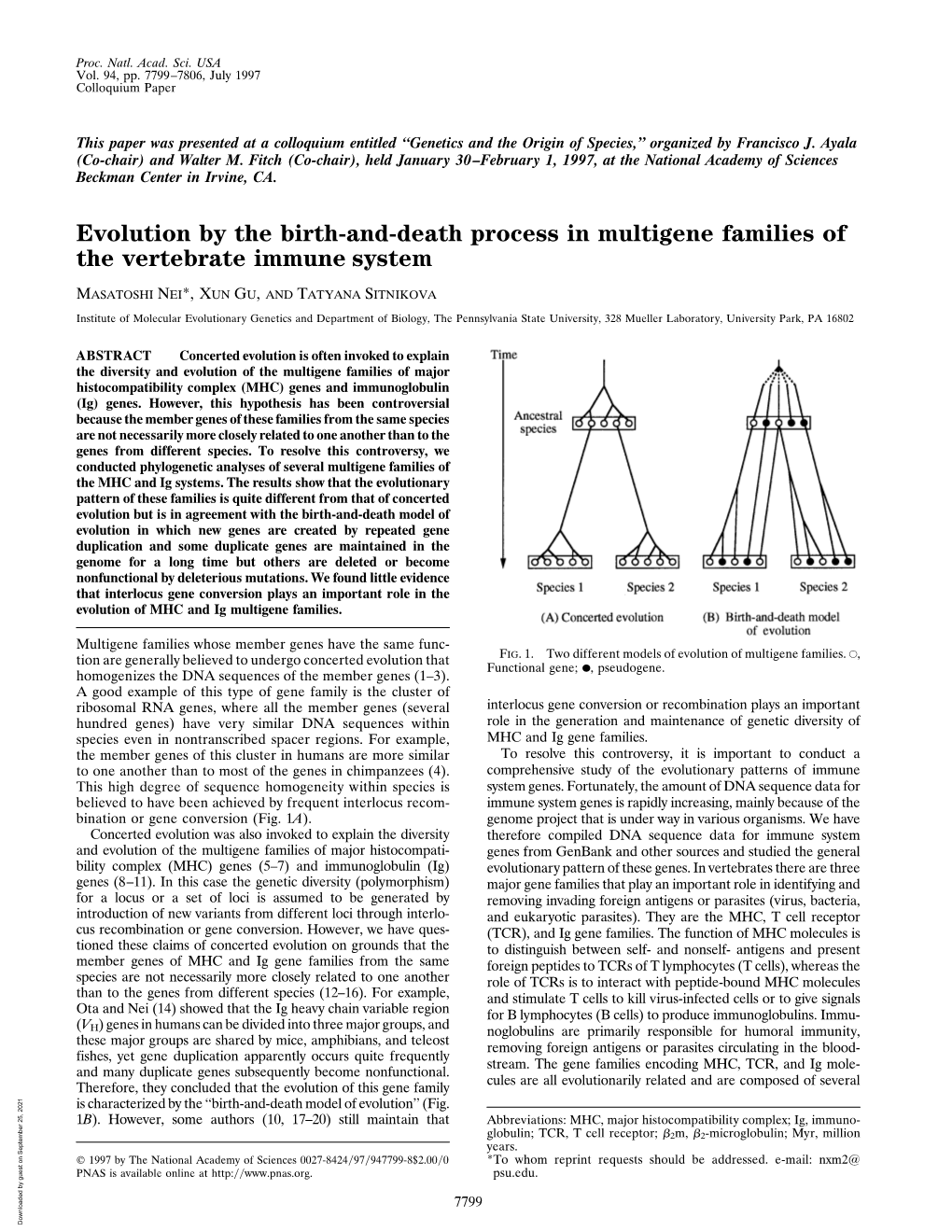 Evolution by the Birth-And-Death Process in Multigene Families of the Vertebrate Immune System