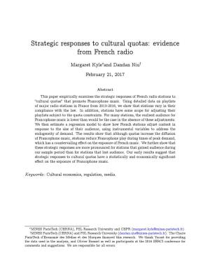 Strategic Responses to Cultural Quotas: Evidence from French Radio