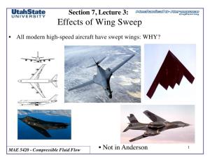 Section 7, Lecture 3: Effects of Wing Sweep