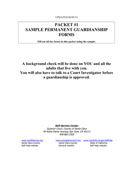Packet #1 Sample Permanent Guardianship Forms