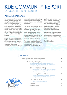 KDE E.V. Quarterly Report