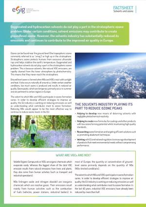 FACTSHEET Solvents and Ozone