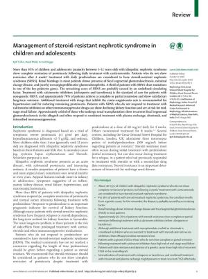 Management of Steroid-Resistant Nephrotic Syndrome in Children and Adolescents
