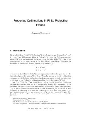 Frobenius Collineations in Finite Projective Planes