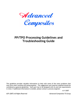 PP/TPO Processing Guidelines and Troubleshooting Guide