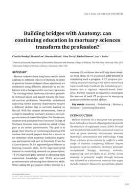 Building Bridges with Anatomy: Can Continuing Education in Mortuary Sciences Transform the Profession?