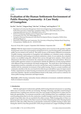 Evaluation of the Human Settlements Environment of Public Housing Community: a Case Study of Guangzhou