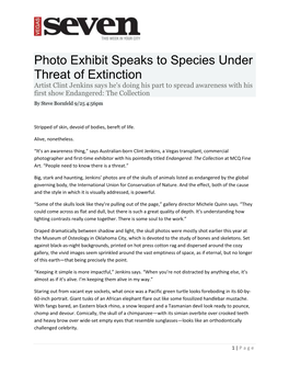 Photo Exhibit Speaks to Species Under Threat of Extinction