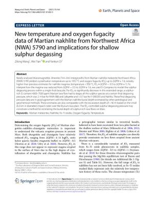 New Temperature and Oxygen Fugacity Data of Martian Nakhlite From