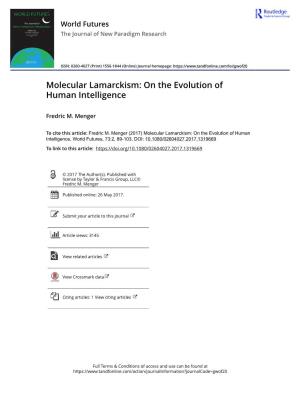 Molecular Lamarckism: on the Evolution of Human Intelligence