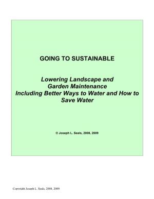 Going to Sustainable