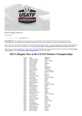 2015 Collegiate Men at the USATF Outdoor Championships