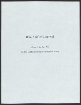 WWI Soldier's Journal