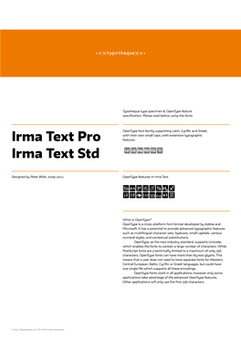 Typotheque Irma Text Pro