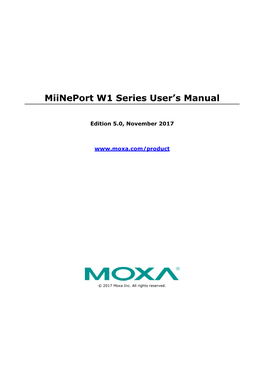 Miineport W1 Series User's Manual