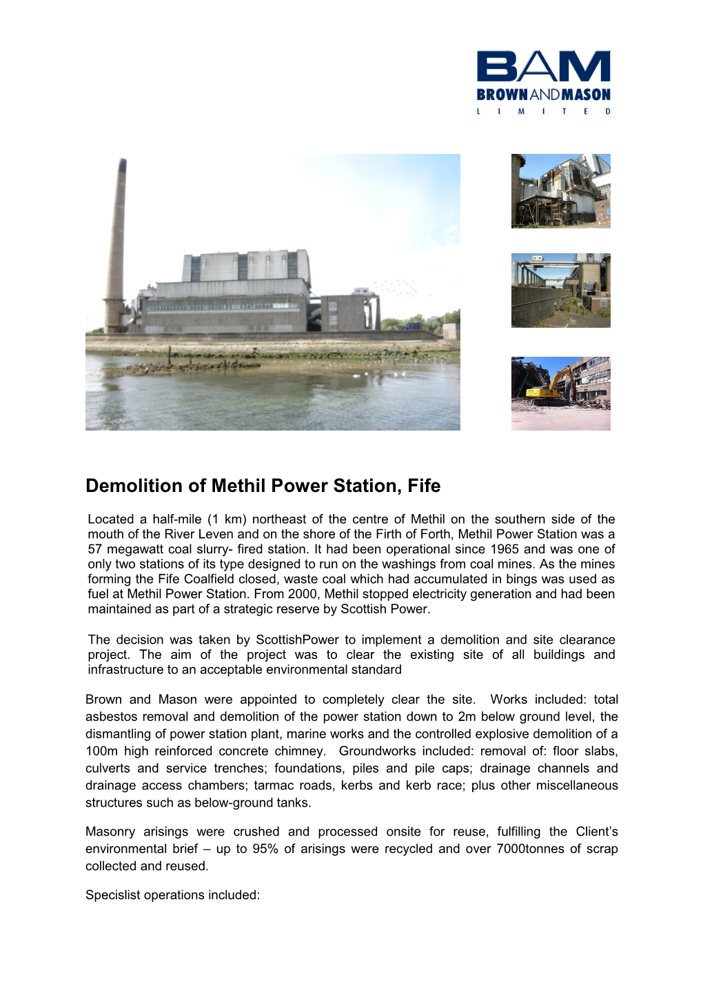 Demolition of Methil Power Station, Fife