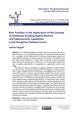 Building Hybrid Warfare and Cybersecurity Capabilities in the Hungarian Defense Forces