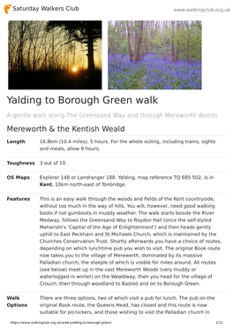Yalding to Borough Green Walk