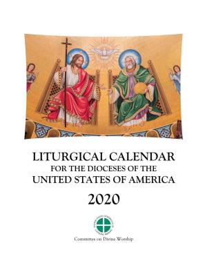 Liturgical Calendar for the Dioceses of the United States of America