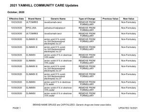 2021 YAMHILL COMMUNITY CARE Updates