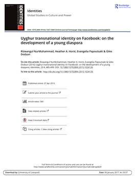 Uyghur Transnational Identity on Facebook: on the Development of a Young Diaspora