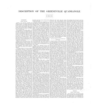 Description of the Greeneville Quadrangle